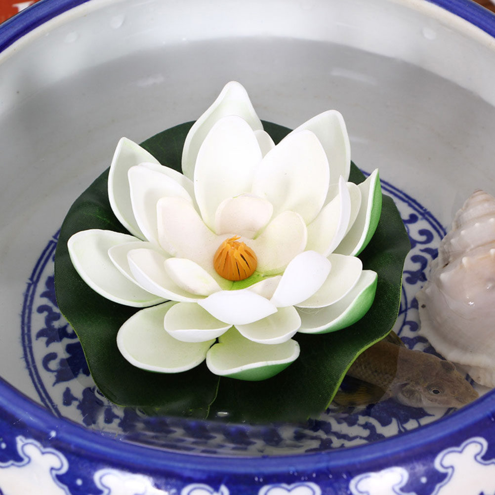 Aquarium Plants - 8 Adet Yapay Lotus Çiçeği, Yüzen